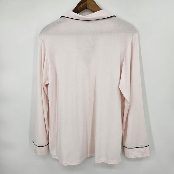 New Eberjey Long Sleeve PJ Top Only Womens XS Gisele Pink Black - Picture 2 of 7